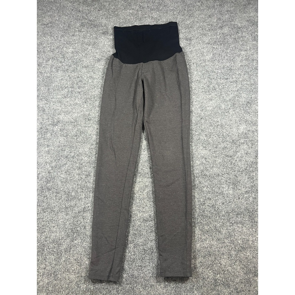 Motherhood Leggings Women Small Maternity Heathered Gray Skinny Leg French Terry